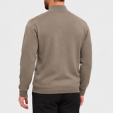 HALF ZIP SWEATER | TAUPE
