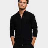 Knitted zipper vest black