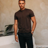 SHINY ESSENTIAL SHIRT DEEP BROWN