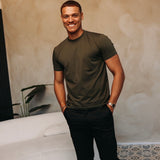 SHINY ESSENTIAL SHIRT MIDNIGHT OLIVE