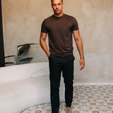 SHINY ESSENTIAL SHIRT DEEP BROWN