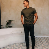 SHINY ESSENTIAL SHIRT MIDNIGHT OLIVE