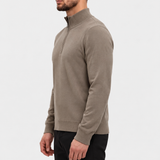 HALF ZIP SWEATER | TAUPE