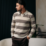 CORTEZ KNITTED POLO | BROWN CREAM