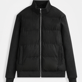 KNIT SLEEVE PUFFER JACKET | BLACK
