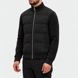 KNIT SLEEVE PUFFER JACKET | BLACK