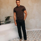 SHINY ESSENTIAL SHIRT DEEP BROWN