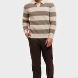 CORTEZ KNITTED POLO | BROWN CREAM
