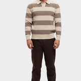 CORTEZ KNITTED POLO | BROWN CREAM