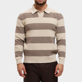 CORTEZ KNITTED POLO | BROWN CREAM