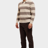 CORTEZ KNITTED POLO | BROWN CREAM