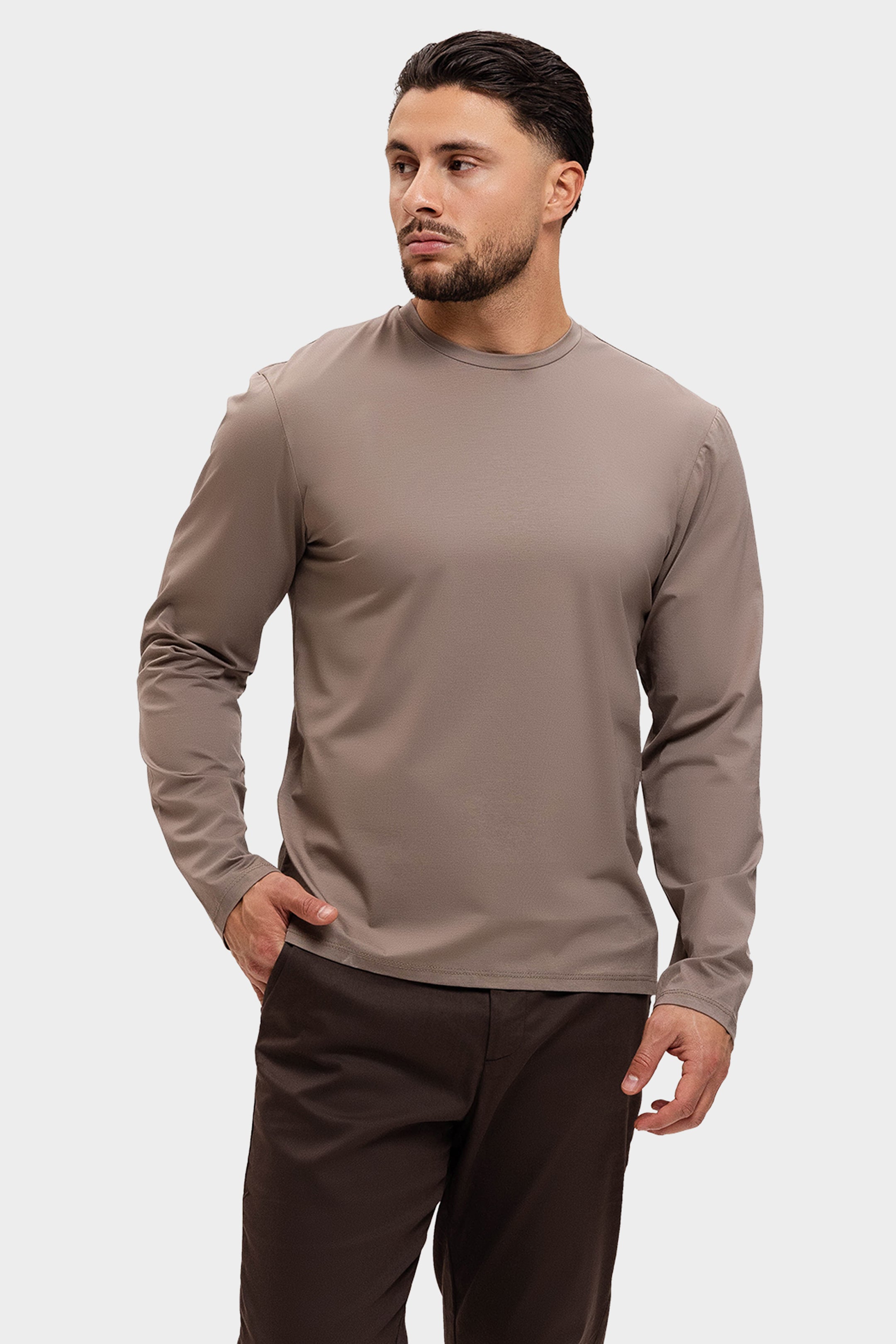 SHINY ESSENTIAL LONGSLEEVE DARK SAND