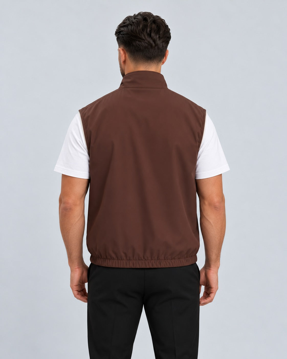 Core Bodywarmer Burgundy Beige - achterkant studio