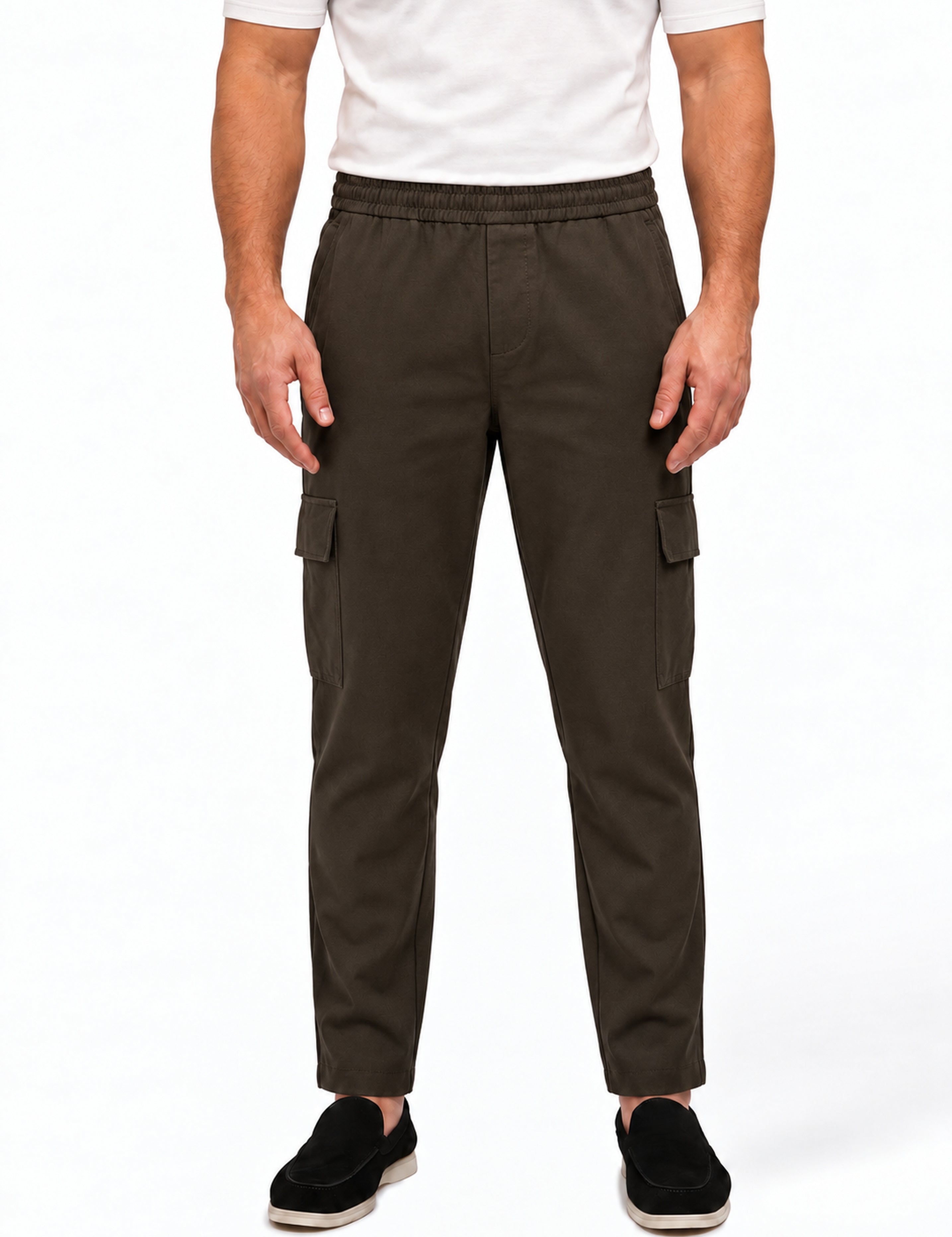 CARGO PANTS BROWN - studio voorkant