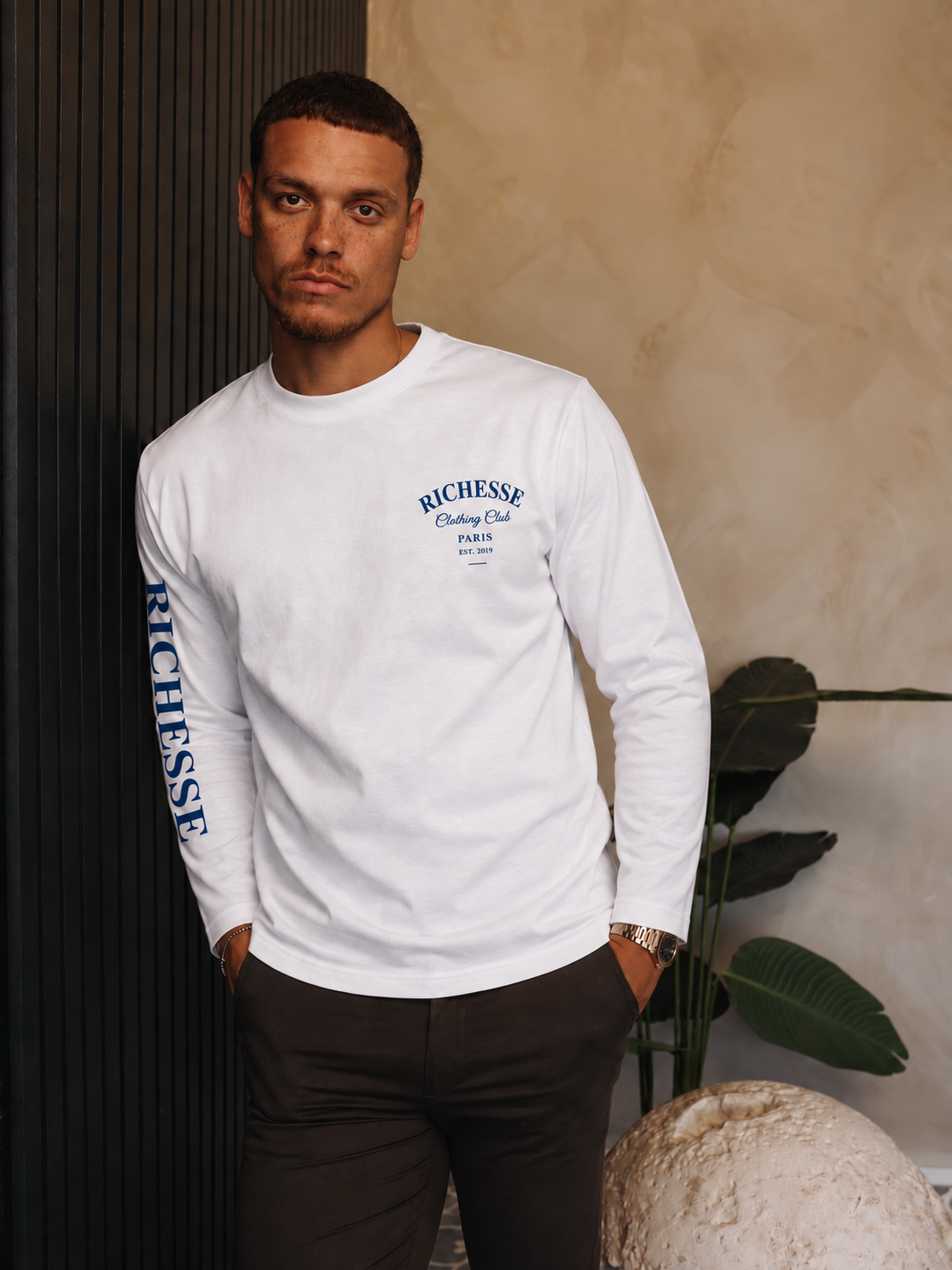 CLOTHING CLUB LONGSLEEVE WHITE | BLUE — lifestylefoto