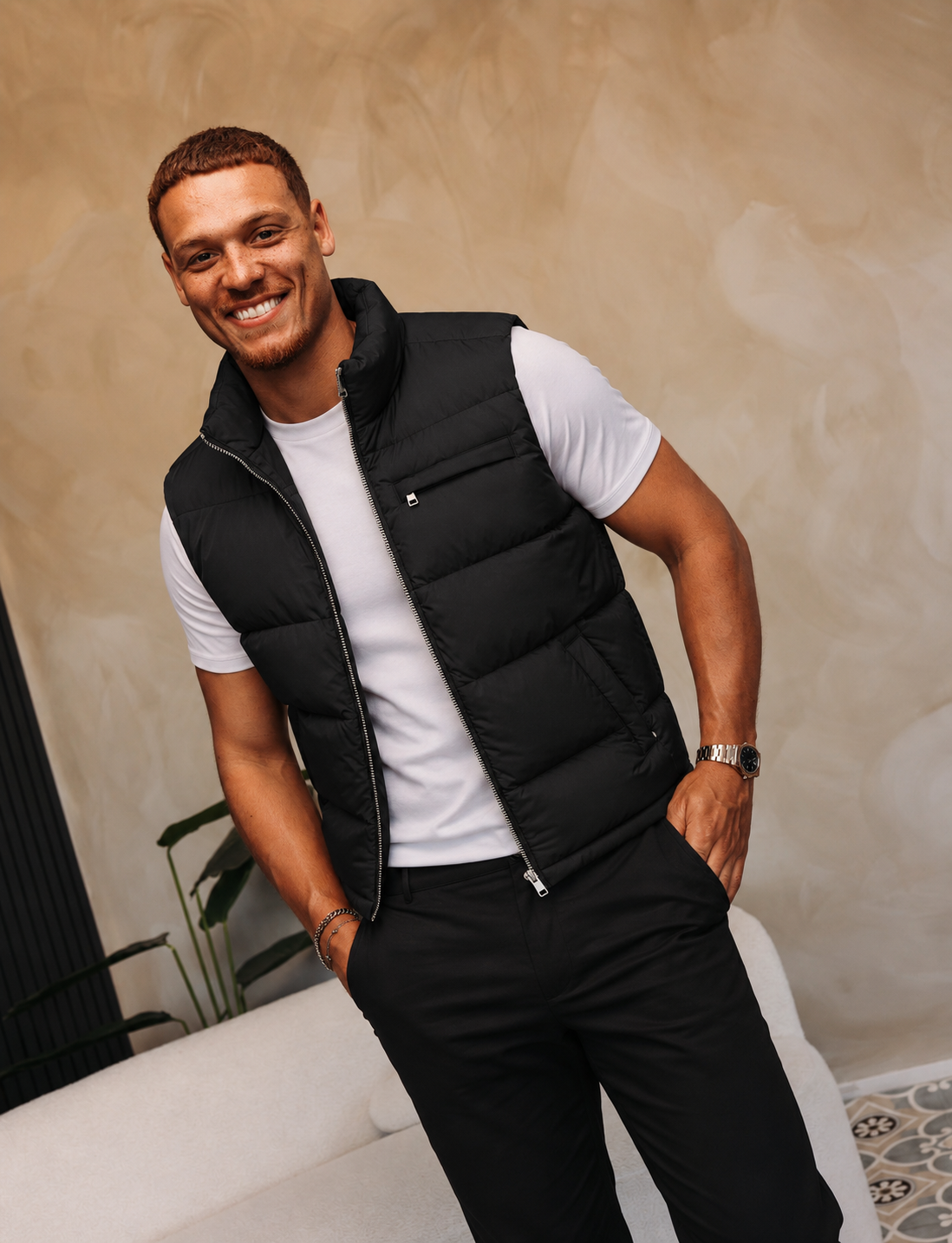 TORINO DOWN BODYWARMER | BLACK — lifestylefoto