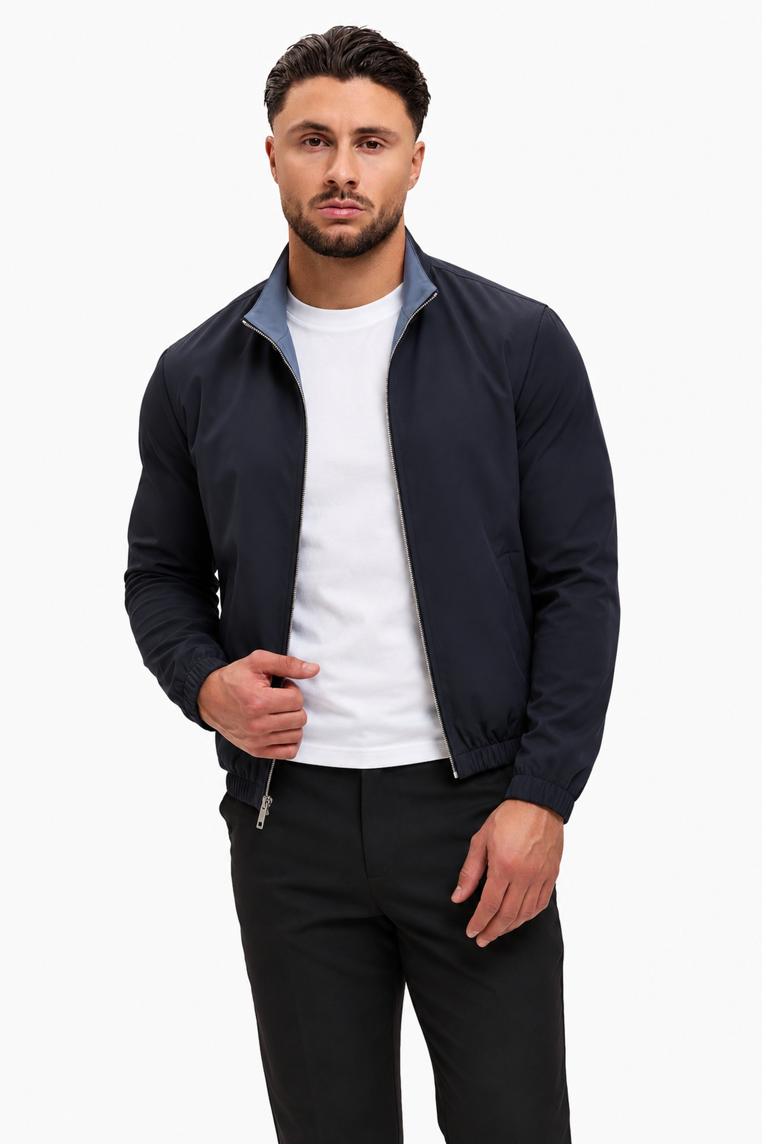 core jacket navy - studio pose