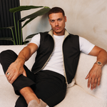 DELUXE DUBBELZIJDIGE BODYWARMER | BLACK & SAND — lifestylefoto