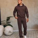 ESSENTIAL HOODIE SET | BROWN — lifestylefoto