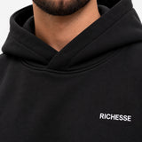 Grace Hoodie Black - detail geborduurd logo