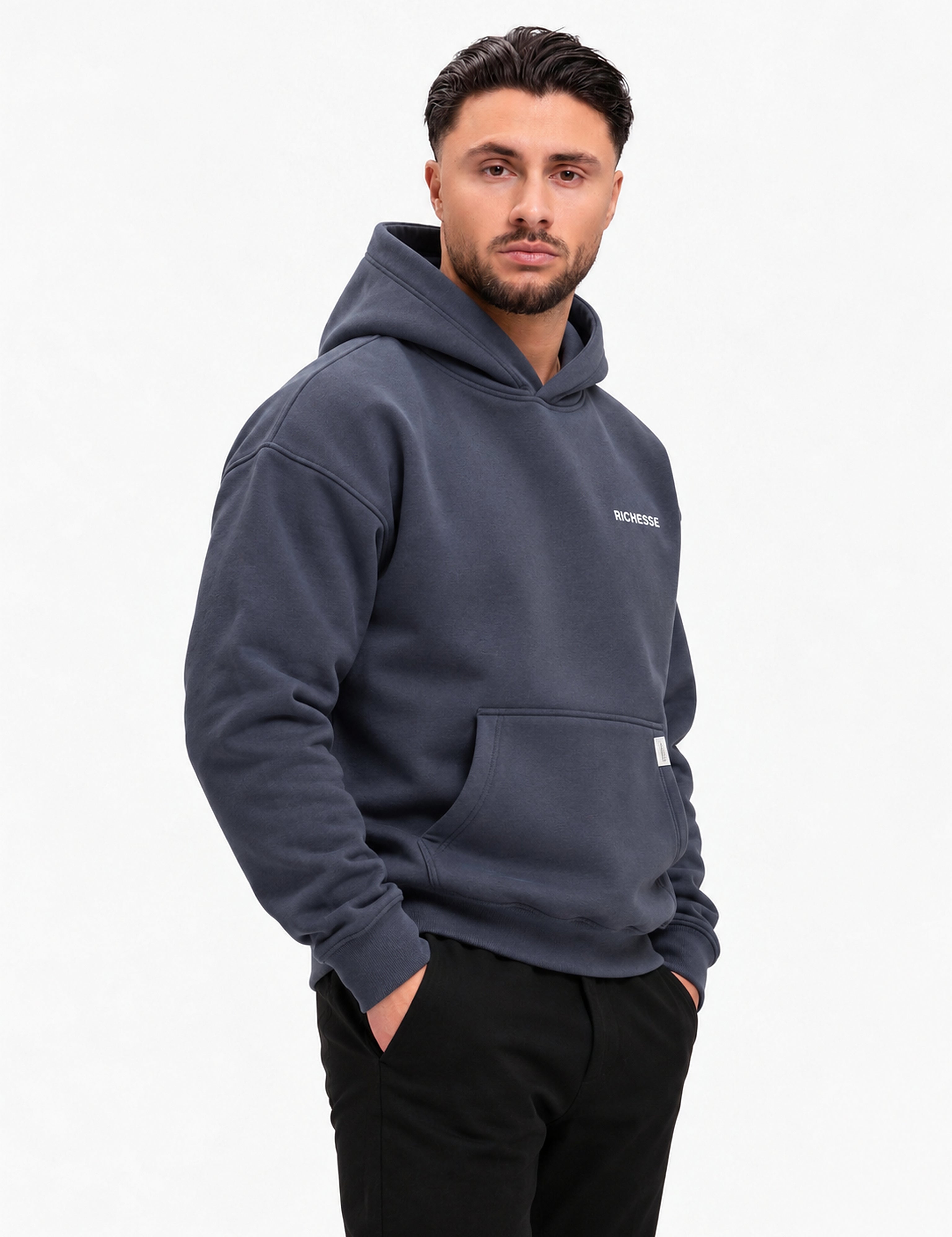Grace Hoodie Grey - schuin op model