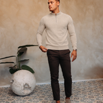 HALF ZIP KNIT | SAND — lifestylefoto