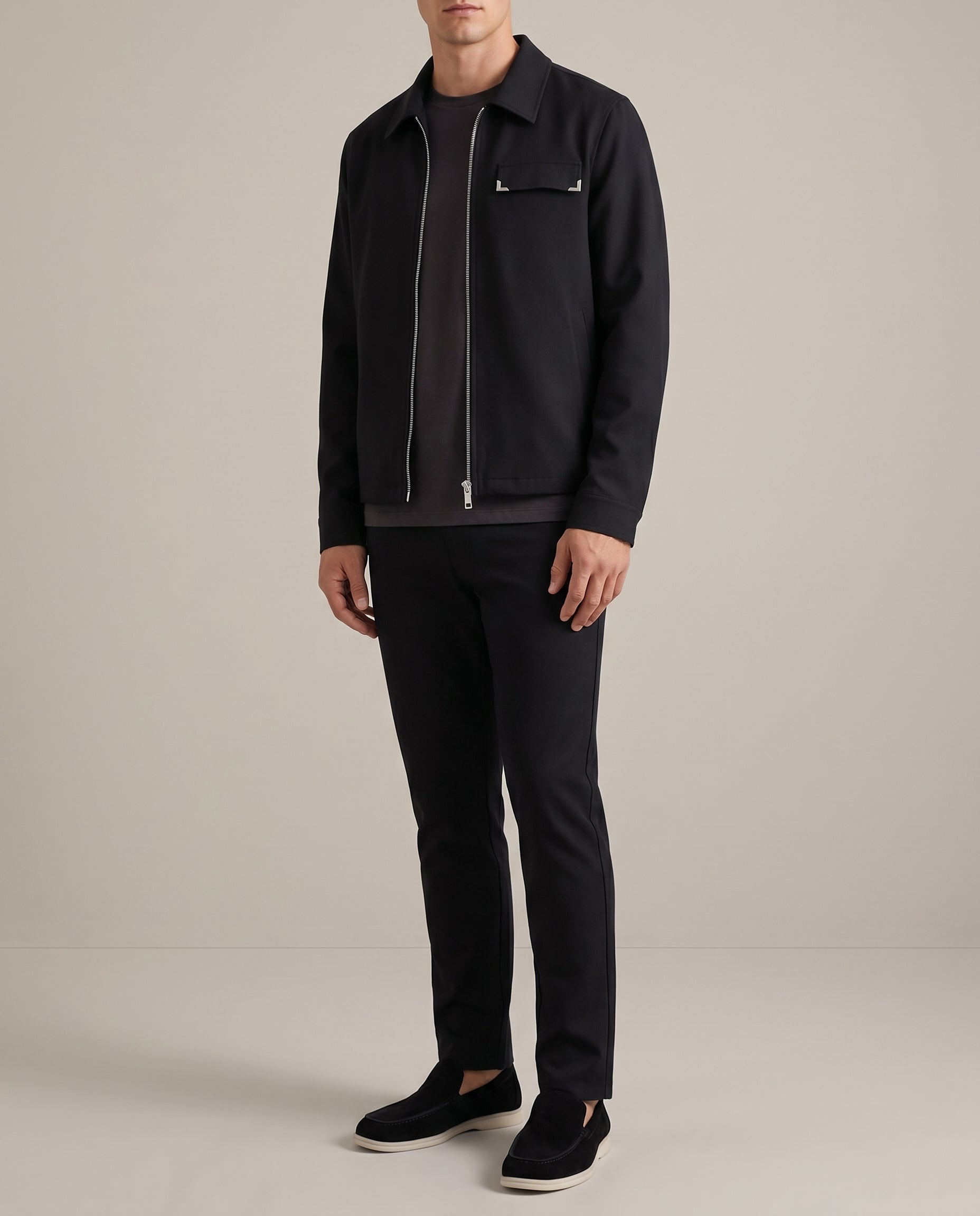 BASE ZIP JACKET BLACK - studio op model