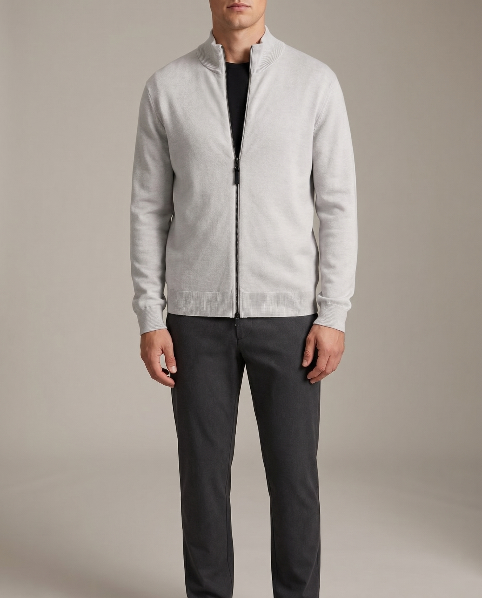 RIVAS HEAVY ZIPPER VEST GREY - studio op model