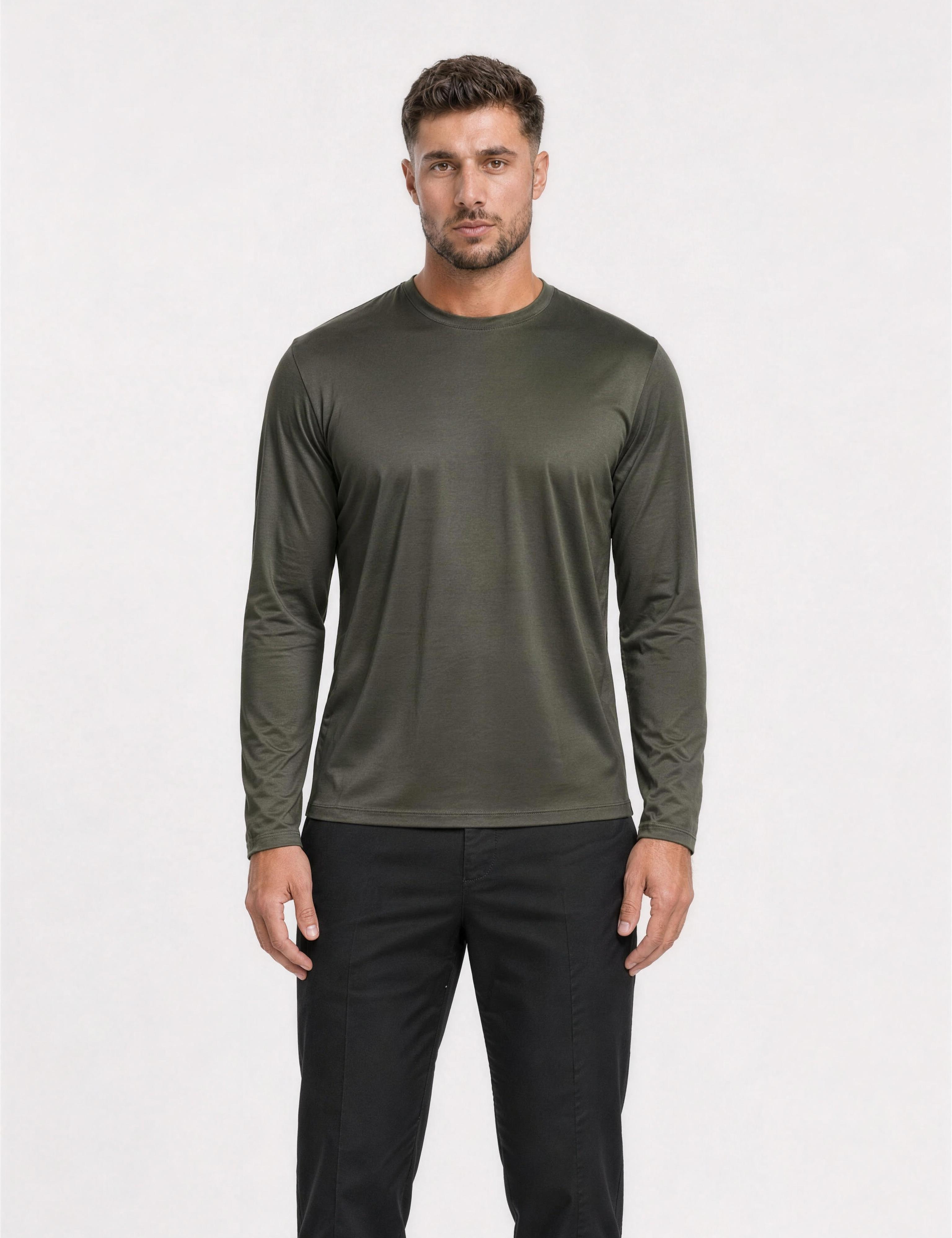 SHINY ESSENTIAL LONGSLEEVE MIDNIGHT OLIVE
