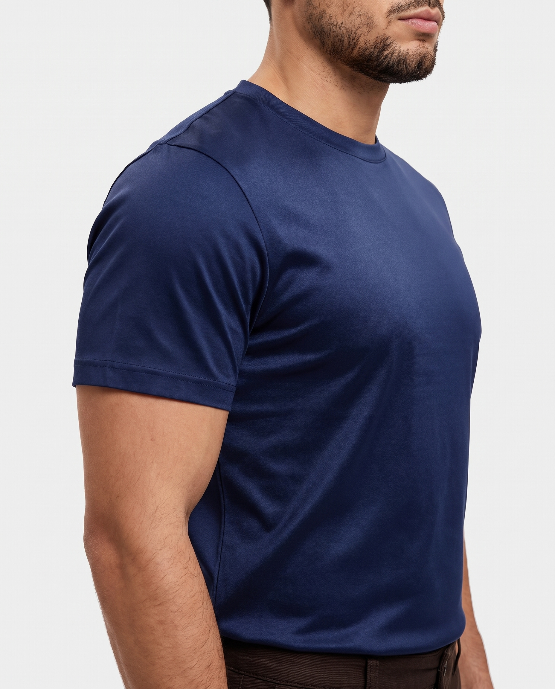 Shiny Essential Shirt Navy - zij detail