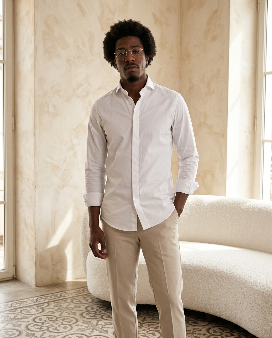 Classic White Shirt - editorial model