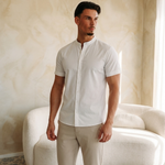 Mao White Shirt - editorial model