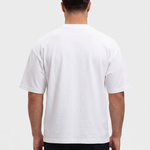 Oversized Cotton T-Shirt White — achterkant, boxy silhouet 280 GSM katoen