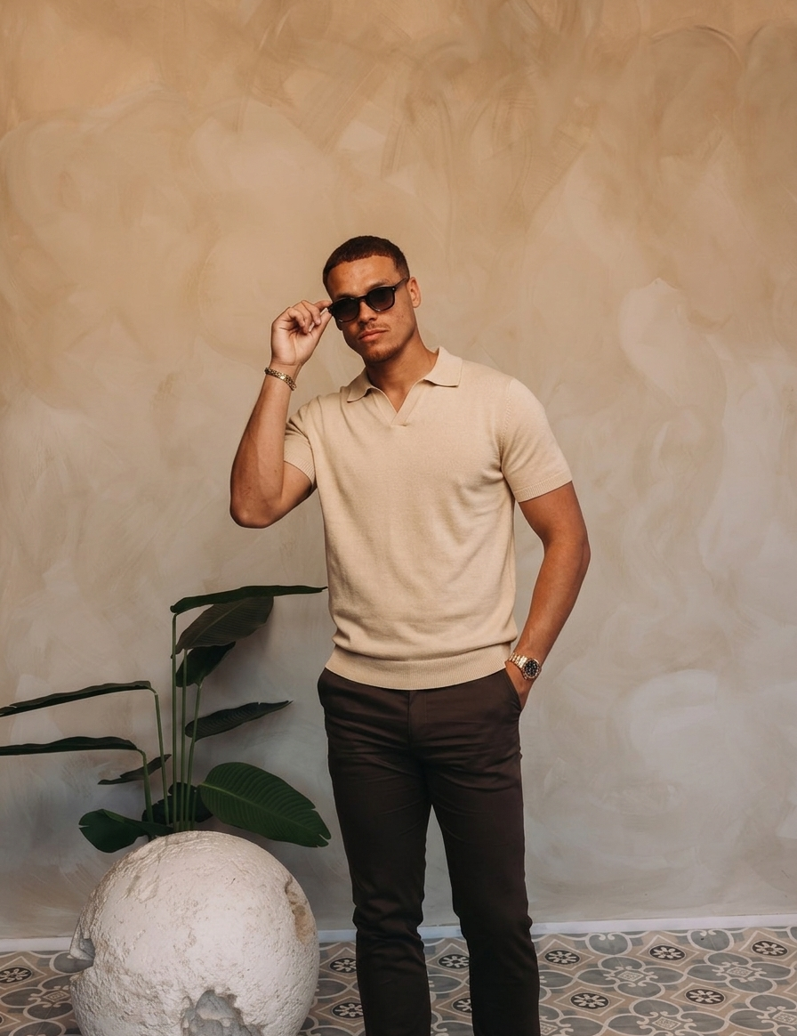 Core Polo Beige — lifestyle