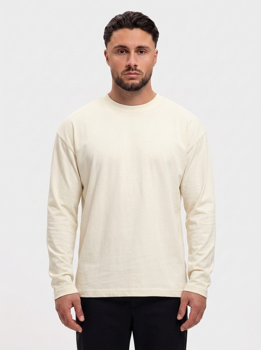 Essential Longsleeve Creme - voorkant