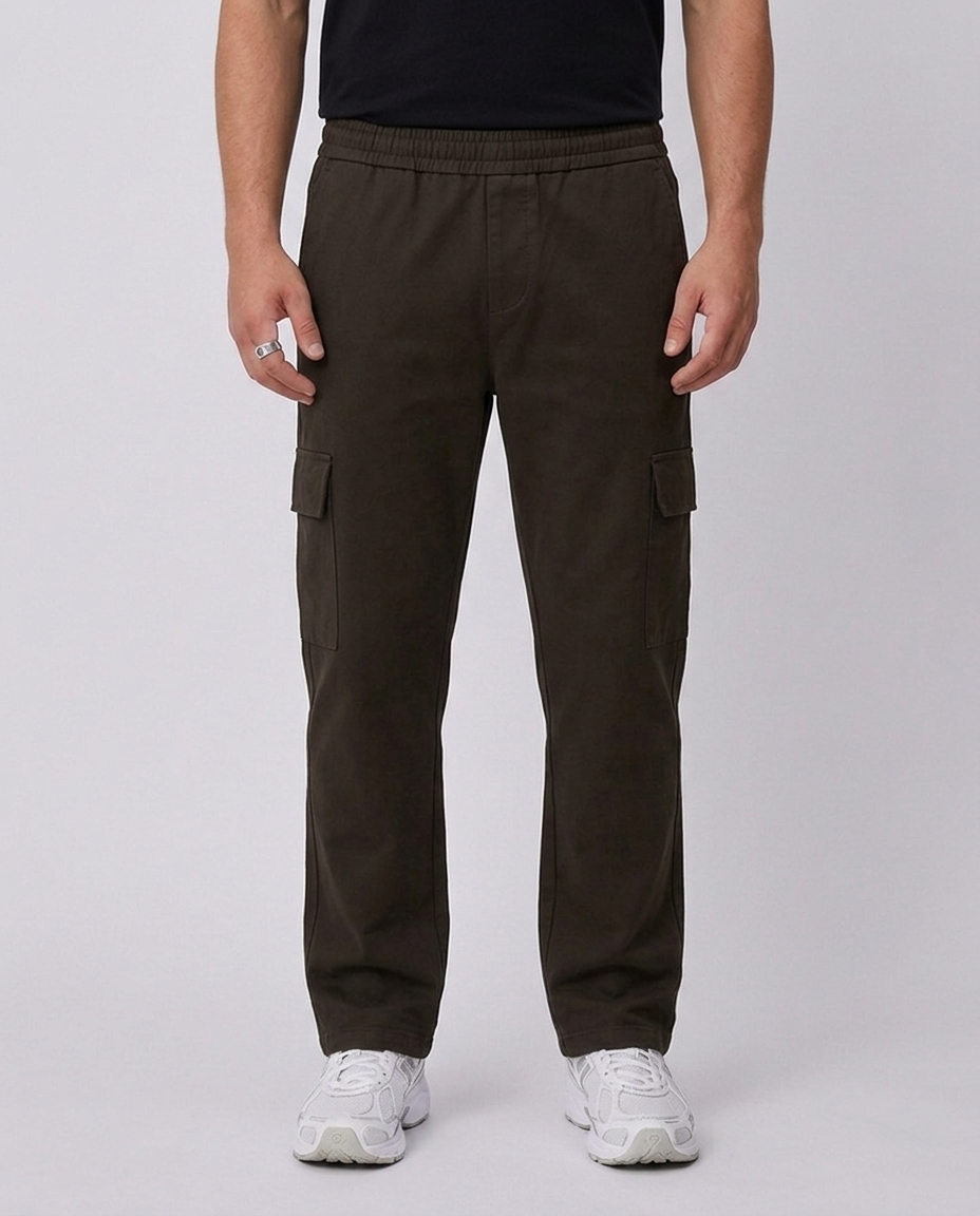 Essential Pants Dark Brown detail