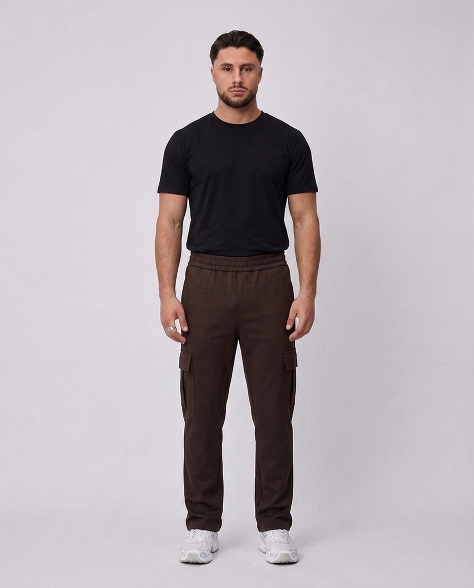 Essential Pants Dark Brown voorkant
