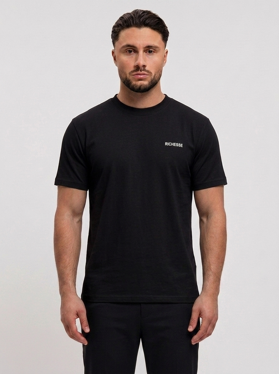 Logo T-Shirt Zwart Regular Fit - voorkant studio
