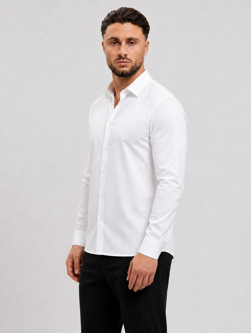 Deluxe Shirt White - zijkant studio