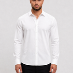 Classic White Shirt - voorkant studio lange mouw