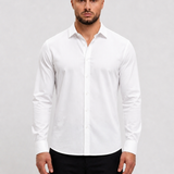 Classic White Shirt - voorkant studio lange mouw