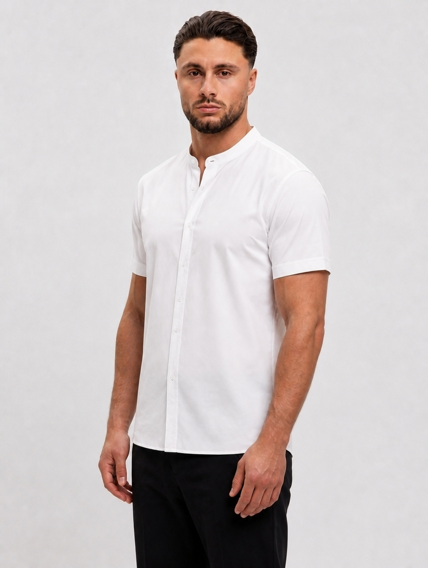 Mao White Shirt - zijkant studio