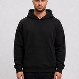 RK Blank Hoodie Black Oversized - voorkant studio