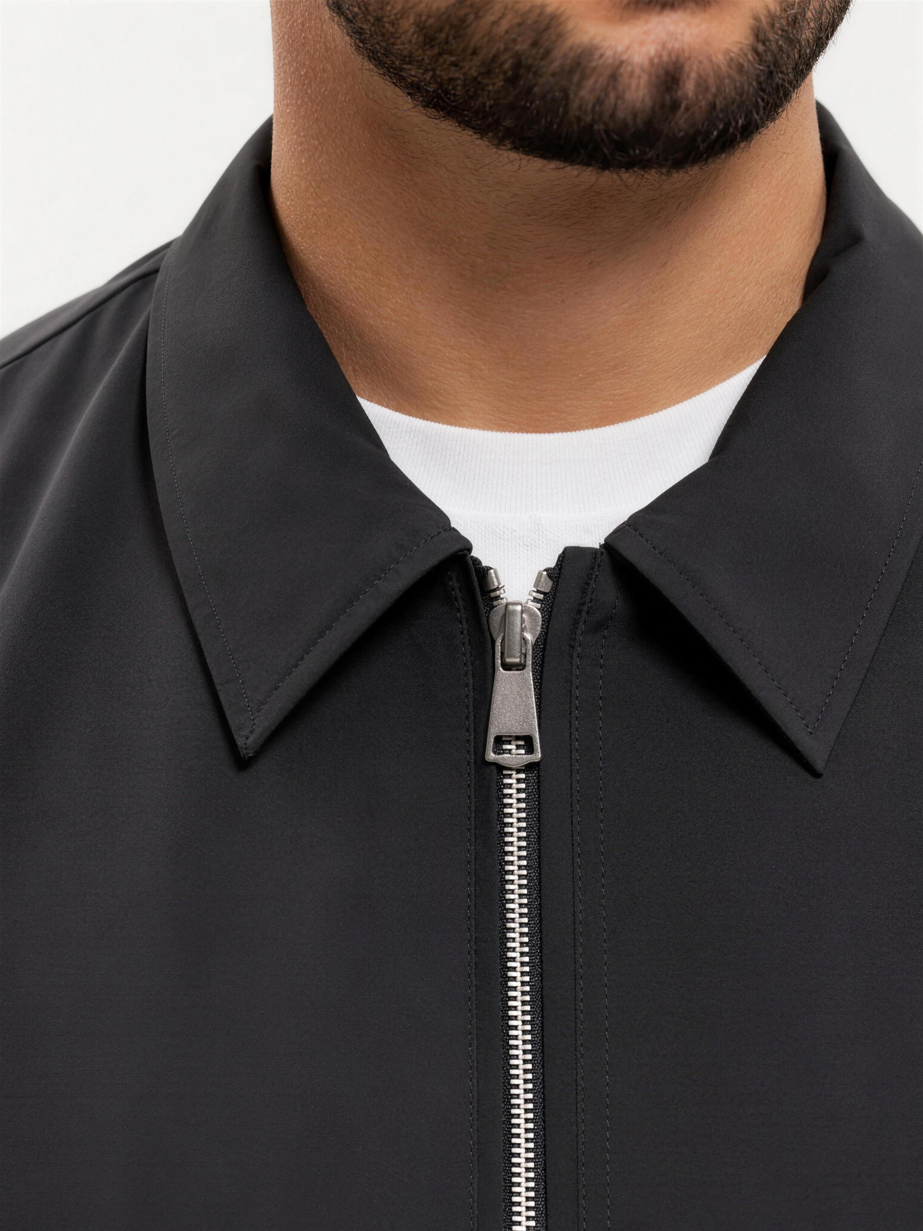Smart Jacket Black - detail kraag en rits
