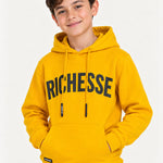 Richesse Brand Hoodie JR Yellow - close-up print
