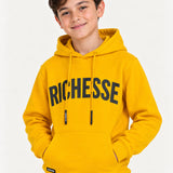 Richesse Brand Hoodie JR Yellow - close-up print