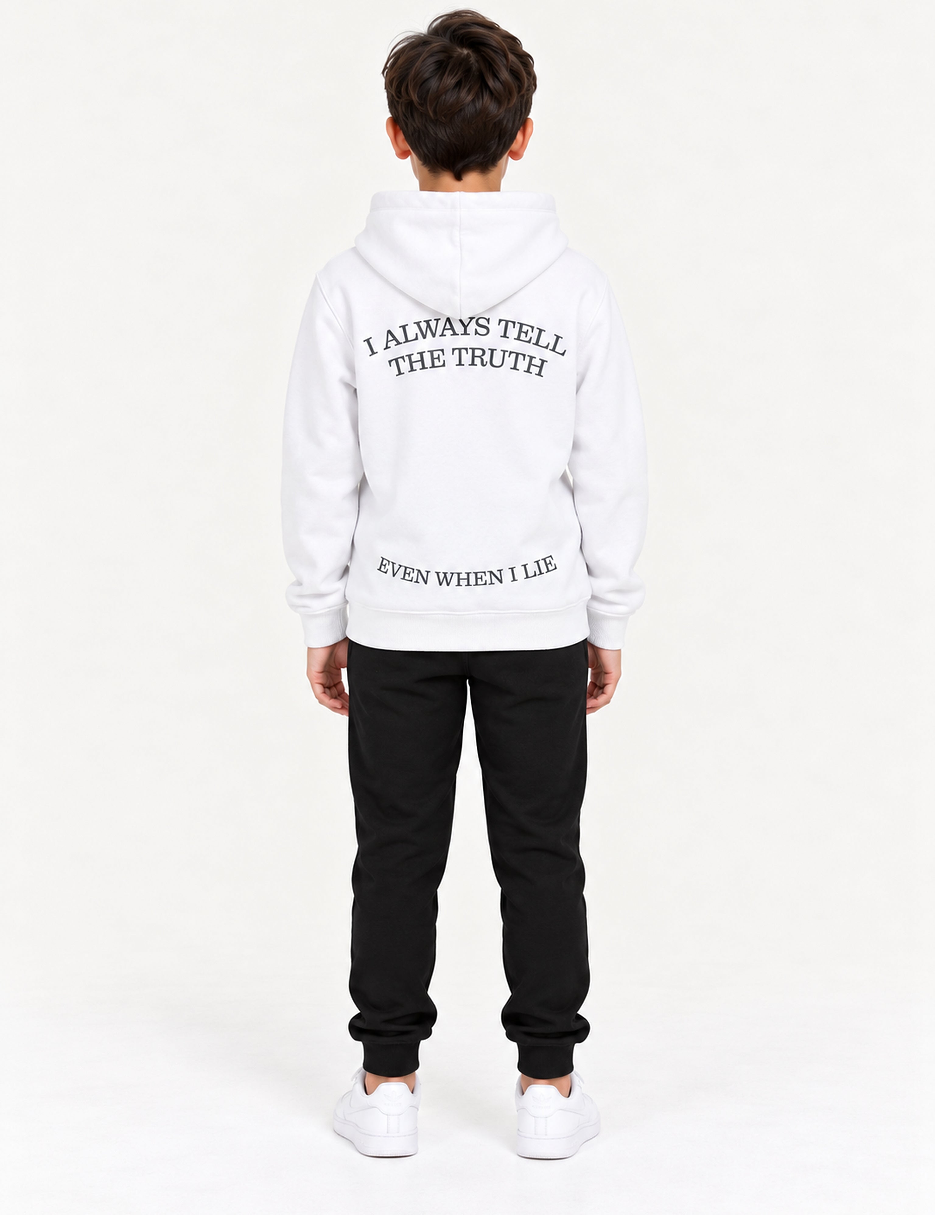 Richesse Capitan Hoodie JR White - achterkant op model
