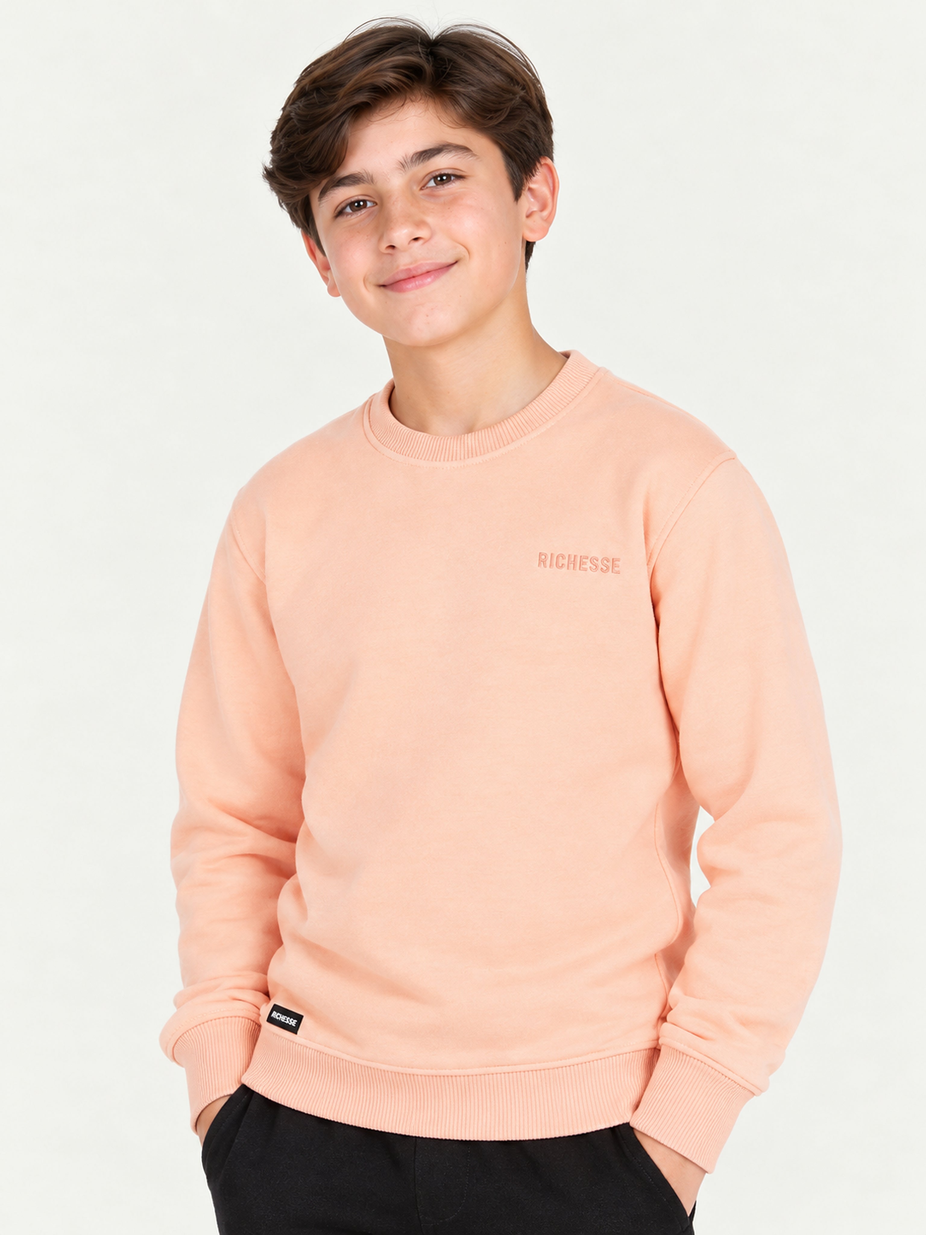 Richesse Crewneck JR Pink - close-up print