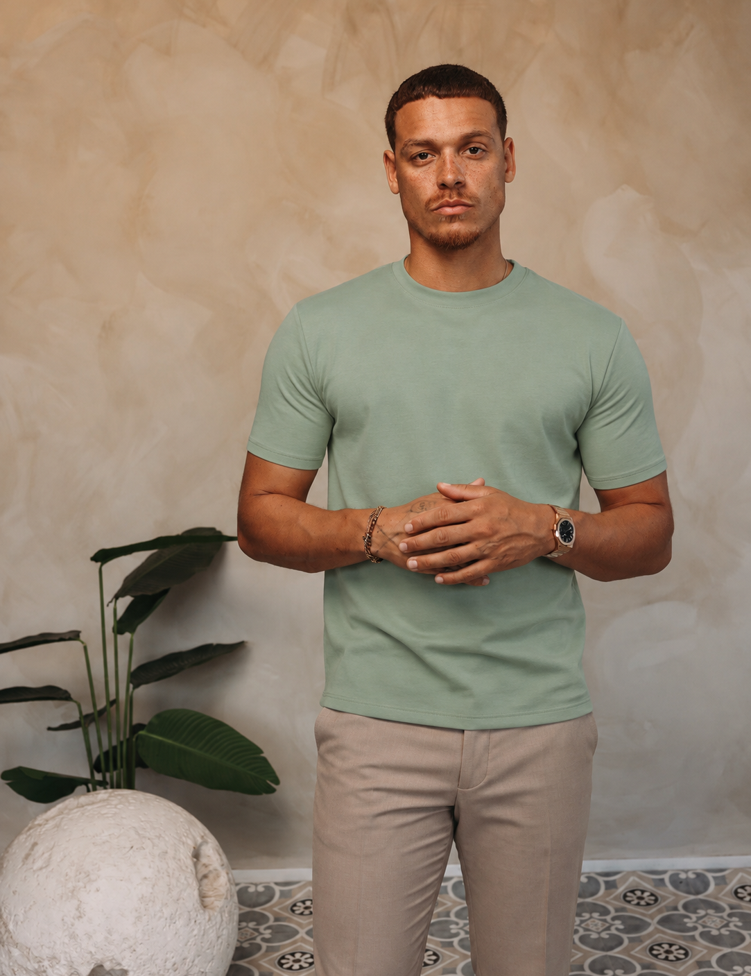 CLASSIC COTTON T-SHIRT MINT — lifestylefoto