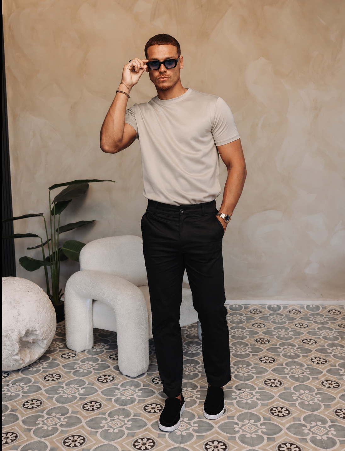 SHINY ESSENTIAL SHIRT BEIGE — lifestylefoto